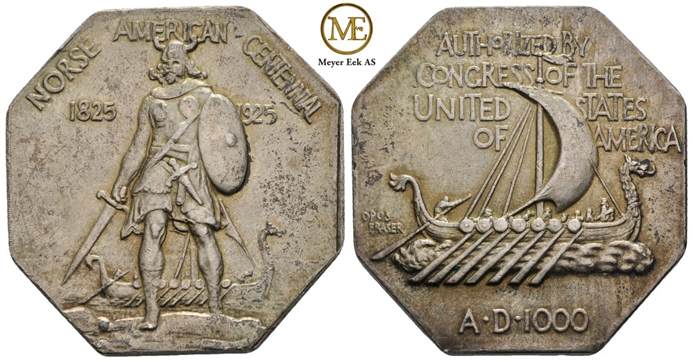 Norse-American centennial 1925. Tynn blankett. Kv.0/01