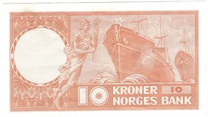 10 kroner 1972 X.6642092 erstatningsseddel. Kv.01