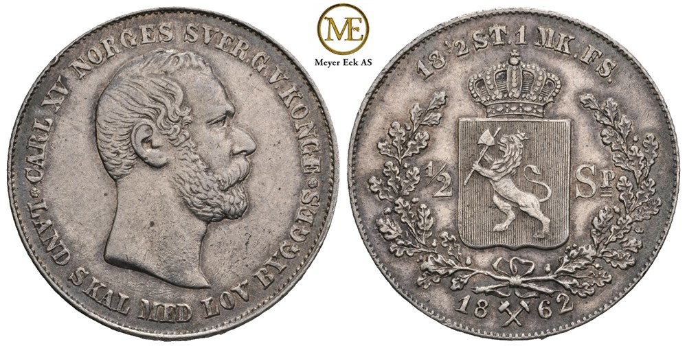 1/2 speciedaler 1862 Carl XV. Kv.01