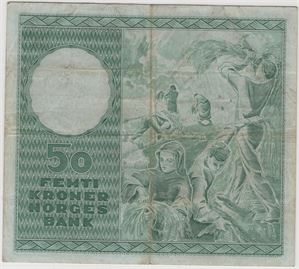 50 kroner 1963 Z.0212535. Erstatningsseddel. Kv.1-