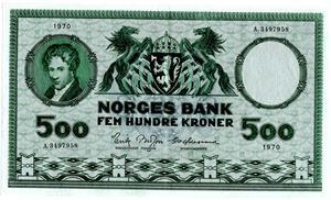 500 kroner 1970 A Kv.1+