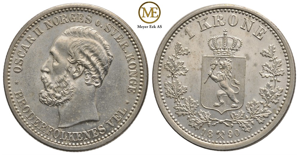 1 krone 1890 Oscar II. Kv.0