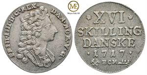 1 mark 1717 Frederik IV. Kv.1+