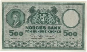 500 kroner 1956 A.0800171. Kv.0