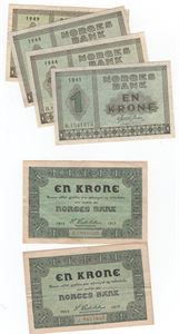 Lot. 1 kroner 1917 - 1949. VK