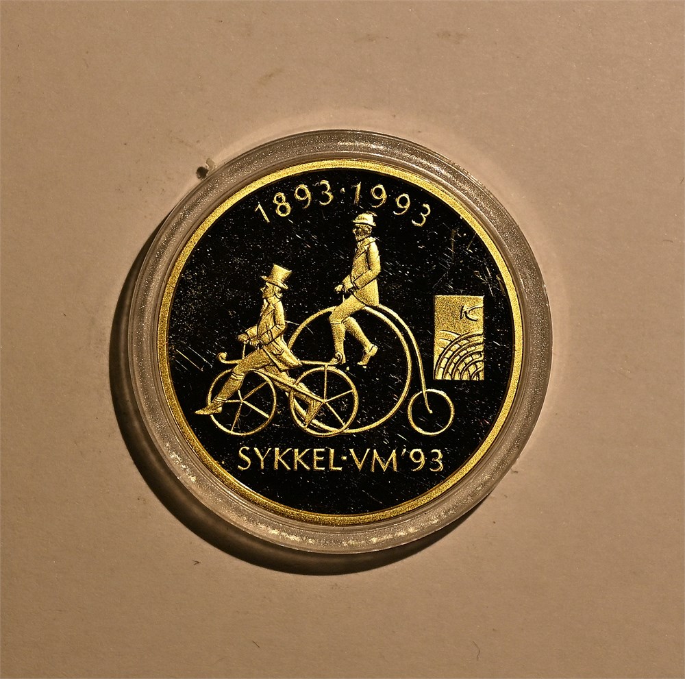Norge 1500 kroner Sykkel VM 1993 kv. Proof