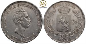 Speciedaler 1857 Oscar I. Kv.01