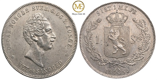 Speciedaler 1855 Oscar I. Kv.0/01