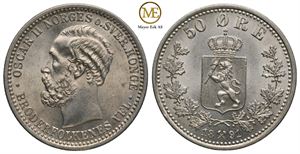 50 øre 1891 Oscar II. Kv.0