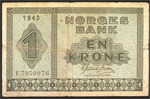 1 kr 1943F kv. 1-