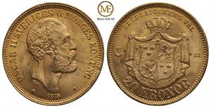 20 kronor 1875 Oscar II. Kv.0/01