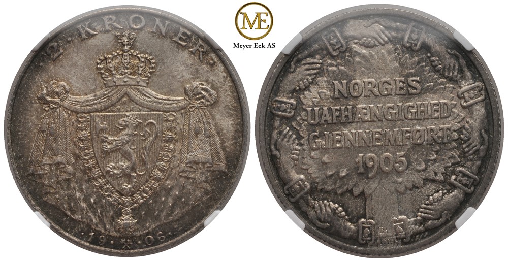 2 kroner 1906 Jub. Haakon VII. Kv.0