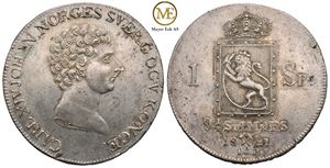 Speciedaler 1821 Carl XIV Johan. Kv.0/01