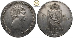 Speciedaler 1821 Carl XIV Johan. Kv.0/01