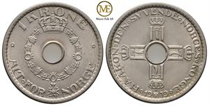 1 krone 1939 Haakon VII. Kv.0/01