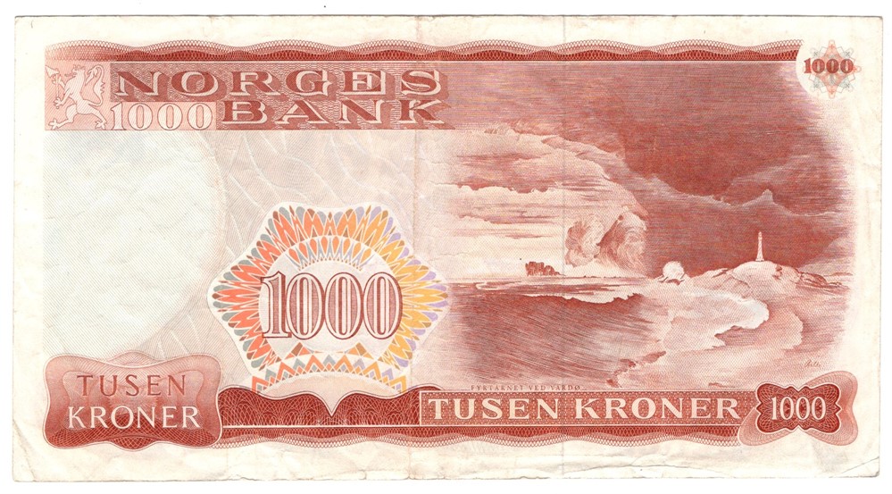1000 kroner 1980 Z. Erstatningsseddel. Kv.1