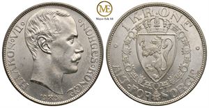 1 krone 1908 p/p Haakon VII. Kv.0