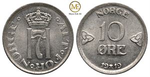 10 øre 1919 Haakon VII. Kv.0