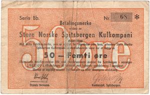 50 øre 1948/49 Bb. Store Norske SK. Kv.1/1-