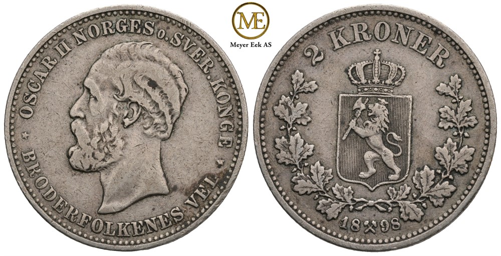 2 kroner 1898 Oscar II. God 1