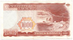 1000 kroner 1980 Z.0072635 erstatningsseddel. Kv.1/1-