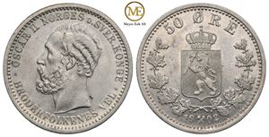 50 øre 1902 Oscar II. Kv.0