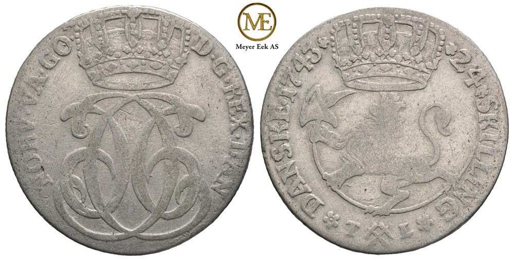 24 skilling 1743 Christian VI. Kv.1