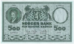 500 kroner 1964 A.2096114. Kv.01