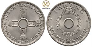 1 krone 1938 Haakon VII. Kv.0