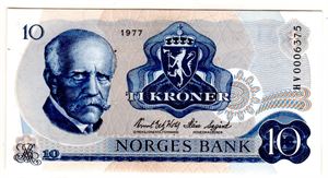 10 kroner 1977 HV erstatning Kv.0