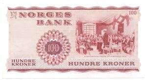 100 kroner 1963 Z.0249736. Erstatningsseddel. Kv.0/01