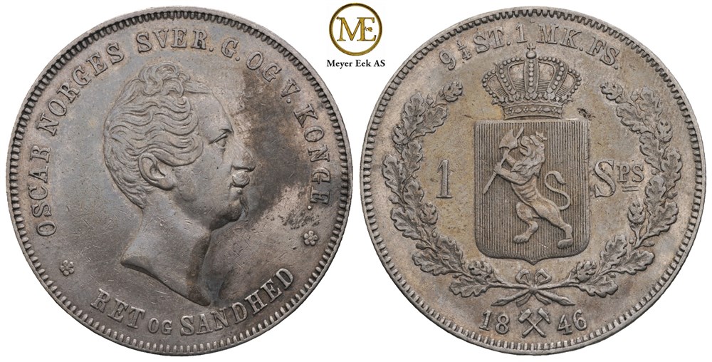 Speciedaler 1846 Oscar I. Kv.01
