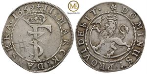 2 mark 1659 Frederik III. Kv.1+