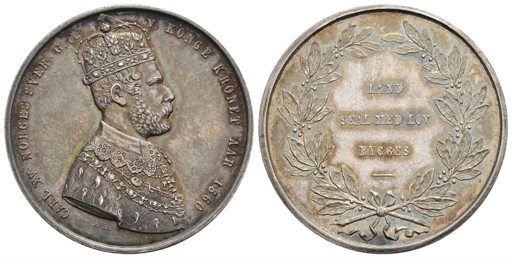 Kastepenning 1860 Carl XV. Kv.0/01