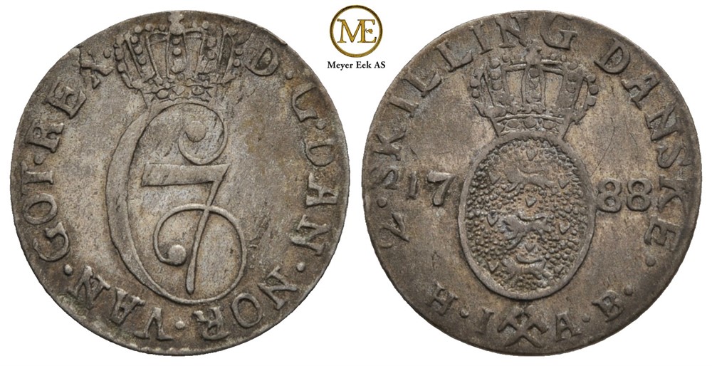 2 skilling 1788 Christian VII. NMD.85. Kv.1+