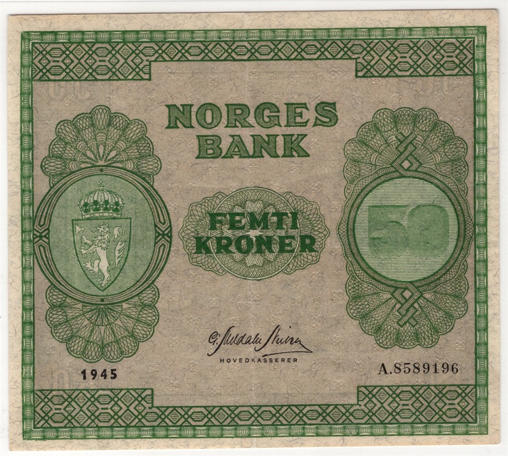 50 kroner 1945 A. Kv.01