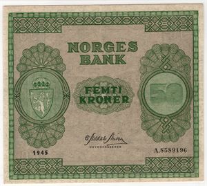 50 kroner 1945 A. Kv.01