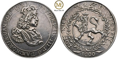 2 Speciedaler 1660 Frederik III. Kv.1+/01