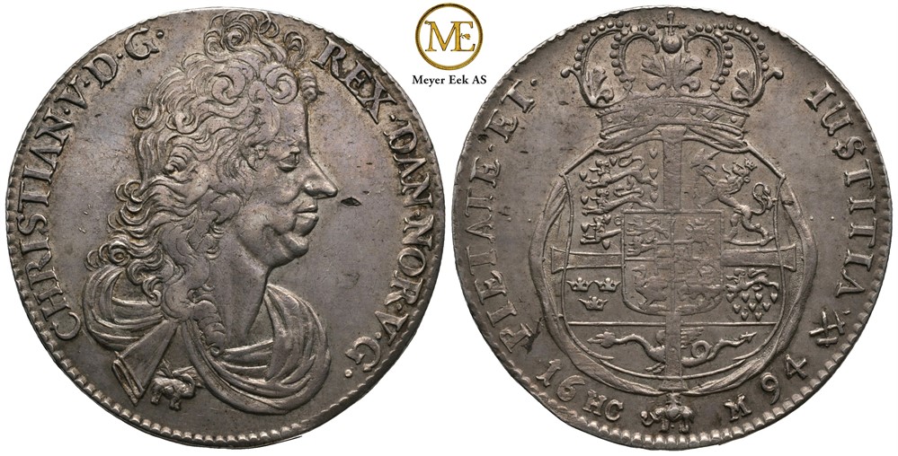 Speciedaler 1694 Christian V. Kv.1+/01