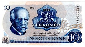 10 kroner 1981 HZ erstatning Kv.0