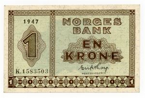 1 krone 1947 K ex. skilling 7.10.17