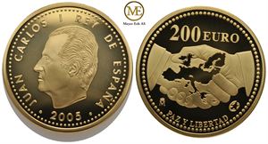 200 euro 2005 Spania. Fred og frihet i Europa. Proof