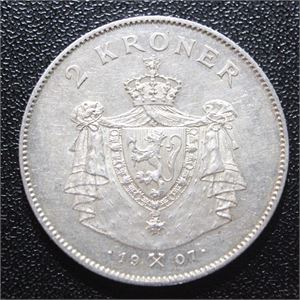 2 kroner 1907 Geværer kv. 01