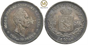 1/2 speciedaler 1848 Oscar I. Kv.1+/01