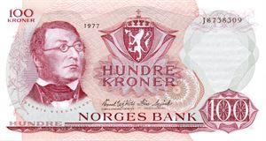 100 kroner 1977 J