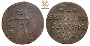 1 skilling 1812 Frederik VI. Kv.01