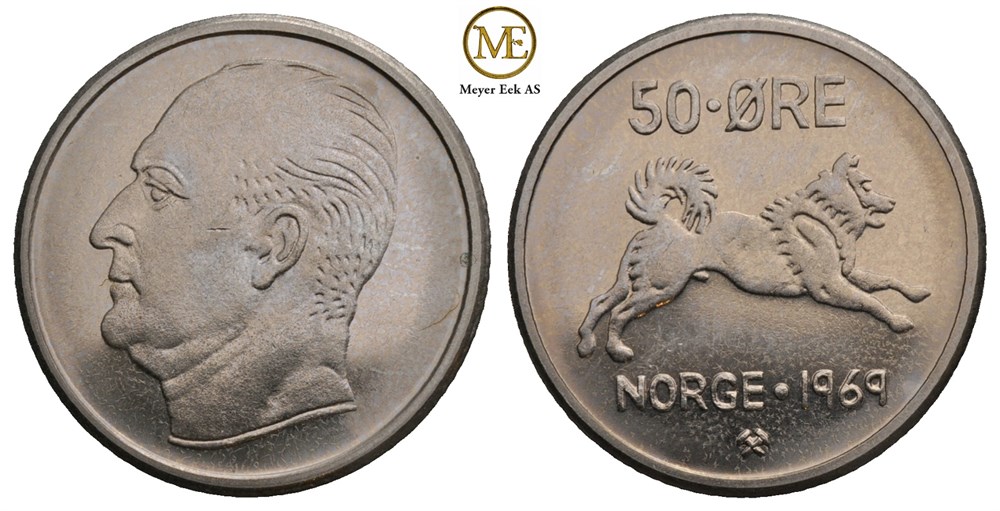 50 øre 1969 Olav V. Prakteksemplar