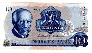 10 kroner 1972 QS erstatning Ex.Germeten 2.5.19 Kv.1/1+