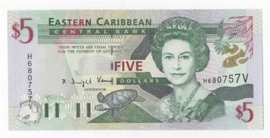 East Car. States: St. Vincent 5 dollars u/år (2000) kv. 0