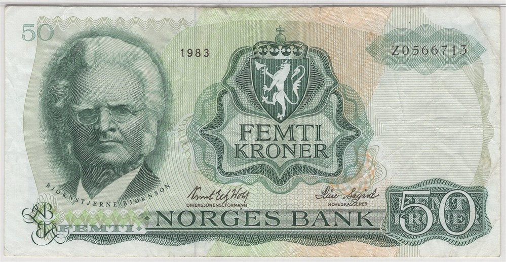 50 kroner 1983 Z.0566713 erstatningsseddel. Kv.1/1-